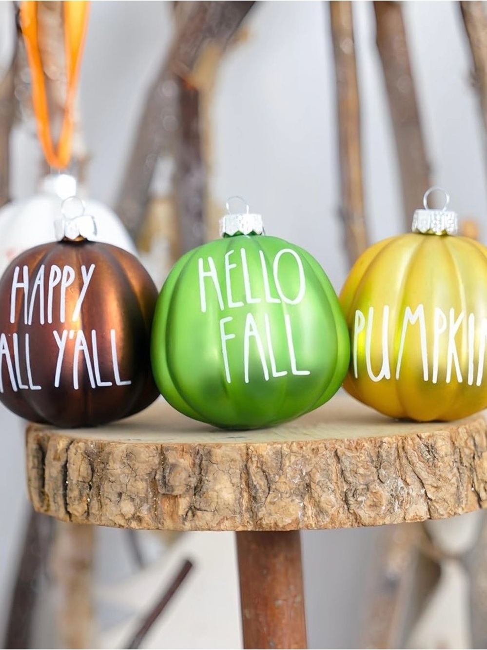 NIB Fall Pumpkin Ornament Set 18pcs Thanksgiving Halloween Tree Decor Rustic - Picture 13 of 15
